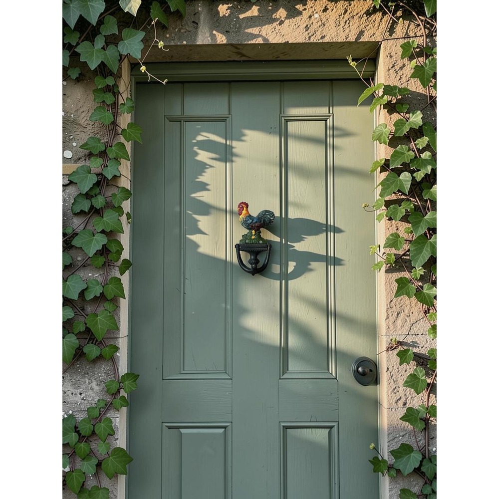 Vintage Cast Iron Rooster Door Knocker – Farmhouse Front Door Decor – Entryway